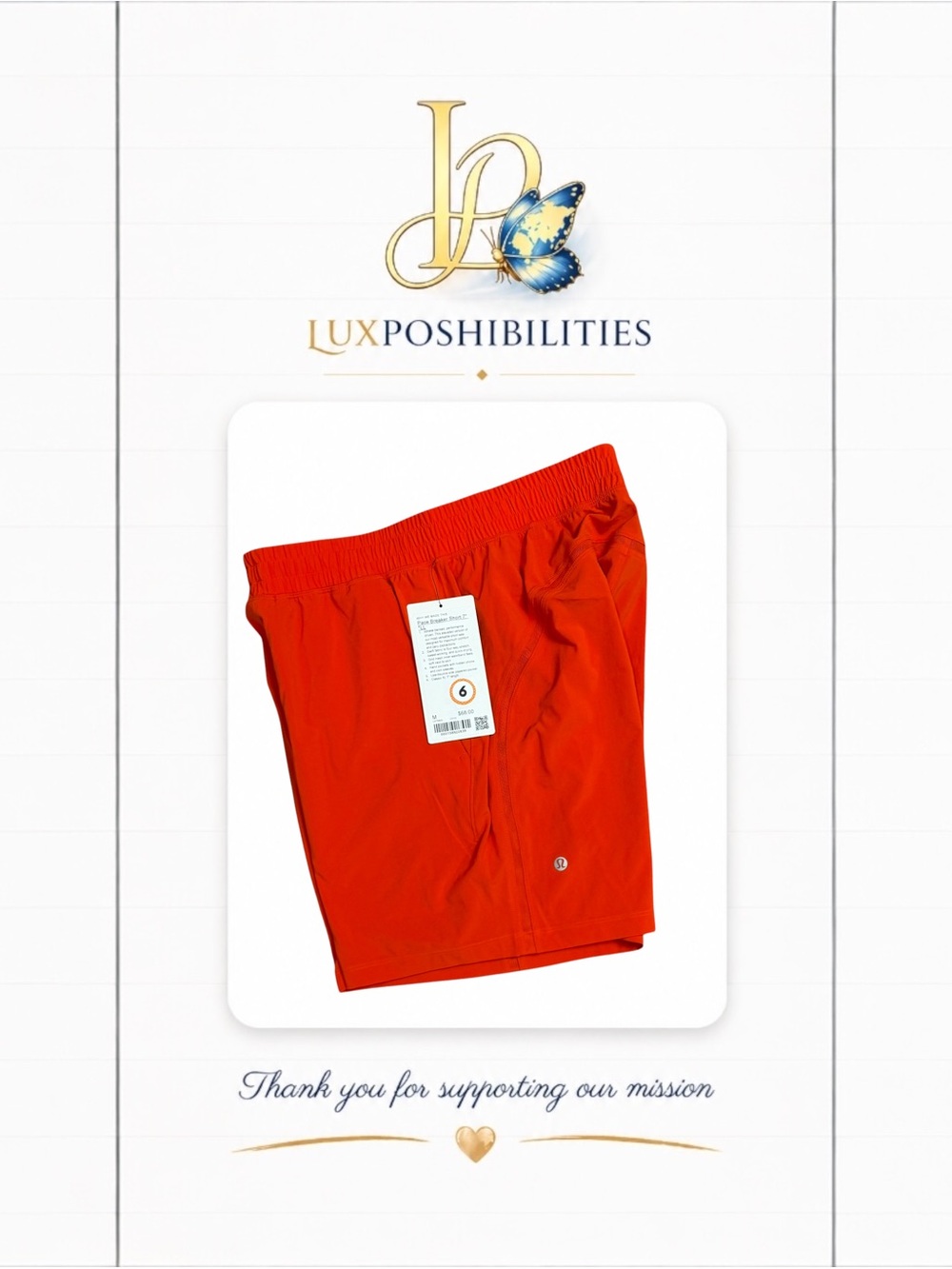 lululemon NWT M athletica Bright Orange Men’s Athletic Shorts